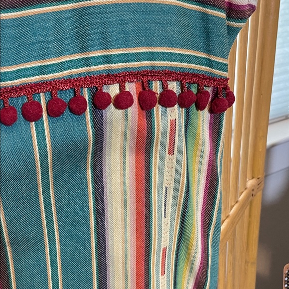Silverado Striped Multicolor Top with Pom Pom Trim - Picture 4 of 6